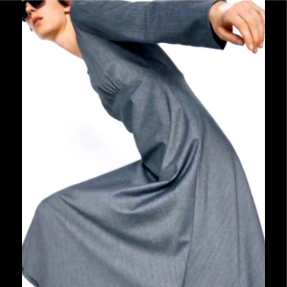 NEW ZARA DEEP V GREY DRESS - Picture 1 of 9